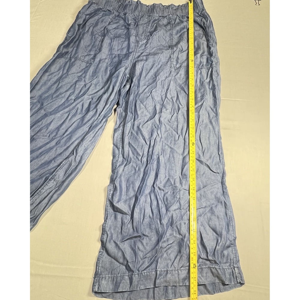 Women's Cortefiel Wide Leg Denim Pant Mid Rise Relaxed Hip & Thigh Blue Size 12 - Picture 2 of 8